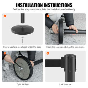 Verrassingsprijs <span class=keywords><strong>Crowd</strong></span> <span class=keywords><strong>Control</strong></span> Steel Event 2M Wachtrij Lijn Intrekbare Riem Barrière Staander Menigte Controle Barrière Post - Product Image 4