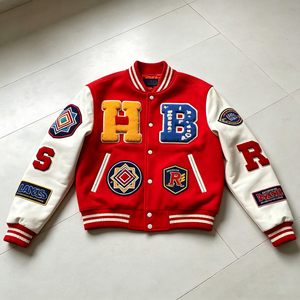 Giacca Varsity Personalizzata OEM per College, Giacca Letterman con Ricamo del Nome Individuale, Giacca Pesante e Squadrata - Product Image 1