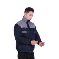 Al por mayor, mono de trabajo unisex de algodón cálido, impermeable, reflectante, con estampado por transferencia térmica, para fábrica y almacenamiento en frío, con protección contra pinchazos