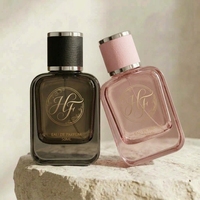 Flacon de parfum carré noir en verre transparent de haute qualité, personnalisable avec couvercle – Meilleures ventes
