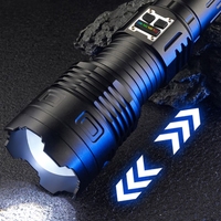 Lampe de poche laser blanche rechargeable par USB 20000 lumens 50W haute puissance LED lampe flash tactique pour la chasse et le camping