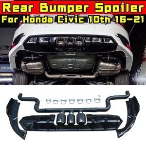 สปอยเลอร์กันชนหลังรถยนต์  ครีบตกแต่งท้ายรถยนต์  สำหรับ Honda Civic รุ่นที่ 10 ปี 2016-2021  แบบ TR  ฝาครอบป้องกันกันชน - Product Image 2