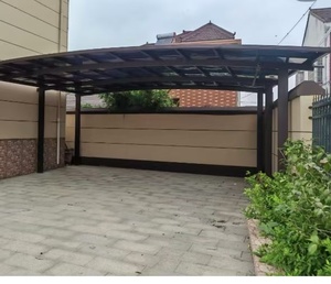 <span class=keywords><strong>Garage</strong></span> moderne de luxe en alliage d'aluminium avec toit arqué durable et imperméable, protection UV toutes saisons, abri de voiture extérieur - Product Image 2