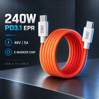 Câble de charge rapide USB-C vers USB-C 240W PD3.1 EPR 48V 5A avec E-Marker, tressé en nylon – Fournisseur