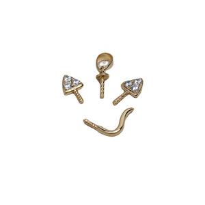 Composants de bijoux pour la création artisanale : Base vide en forme de petit chat pour pendentif en or 18 carats avec collier de perles baroques - Product Image 5