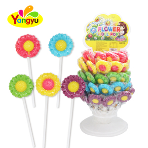 Venta caliente colorido flor y fruta sabor piruletas Halal caramelos - Product Image 1