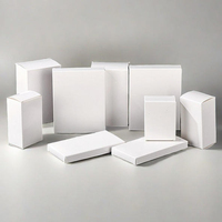 Dossiers en carton blanc vierges pliables multi-tailles, recyclables, avec poignée et fermeture à rabat, pour emballage cadeau, impression personnalisée disponible, forme personnalisée