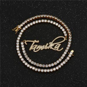 Custom Quality Hypoallergenic Tarnish Free Fashion Stainless Steel Chain Gold <b>Name</b> <b>Plate</b> Cuban Tennis Necklace Chain Big Jewelry - Product Image 2