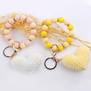 WOWEI Новый мультяшный силиконовый браслет для браслета вязаный крючком сердце брелок креативный Сделай Сам 3D вышивка брелок для ключей на запястье - Product Image 2