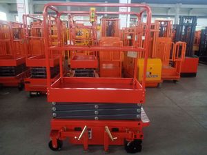 इलेक्ट्रिक कैंची लिफ्ट 3 से 14 मीटर की कामकाजी ऊंचाई मैनुअल पुश हवाई कार्य मंच के आसपास इलेक्ट्रिक कैंची लिफ्ट - Product Image 5
