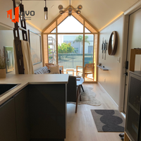 Villa triangulaire préfabriquée moderne en acier à 2 chambres, petite maison mobile à ossature métallique pour bureau ou appartement