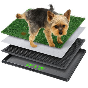 大型犬草パッドトレイ人工芝パッチと洗えるおしっこパッド素早く吸収性ポータブルトイレペットルー - Product Image 1