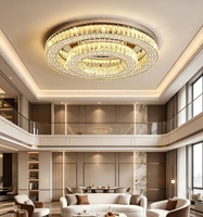 Lustre moderne en acier inoxydable et cristal pour salon et salle à manger