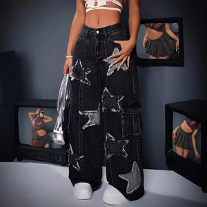 Nuevos Jeans Cargo de Mezclilla Rectos, Holgados y Transpirables para Mujer, Ropa de Trabajo con Logotipo en la Cintura - Product Image 2