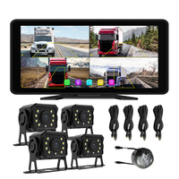 Grabadora DVR para Auto Portátil de Alta Calidad con Pantalla IPS de 10.36 Pulgadas, Doble Lente, 4 Cámaras, Cámara de Reversa Delantera/Trasera, Dashcam para Camioneta