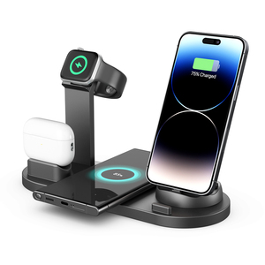 <span class=keywords><strong>Cargador</strong></span> Rápido de 15W para <span class=keywords><strong>iPhone</strong></span>, Reloj y Auriculares, Estación de Carga Inalámbrica 6 en 1, Productos para Dropshipping 2025 - Product Image 1