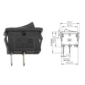 Guozhi 10*15Mm Kcd1 Boot Rleil Tuimelschakelaar Pcb T100 55 Tuimelschakelaar 250V KCD1-11 2 Pin 2 Positie T85 Rode Tuimelschakelaar