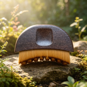 Peigne <span class=keywords><strong>de</strong></span> massage en bois massif foncé, brosse douce dégradée pour cheveux, réduit les gonflements, massage du dos, applicateur double écran <span class=keywords><strong>solaire</strong></span>, spa à domicile - Product Image 2