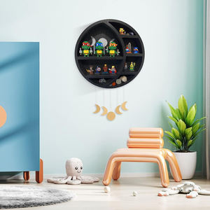 Estante de cristal de luna creciente, estantes colgantes de pared para dormitorio, decoración de pared de madera, estante de Luna - Product Image 3