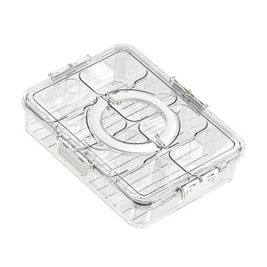 <b>Kitchen</b> Refrigerator Food <b>Storage</b> <b>Container</b> Transparent Stackable Eight Compartment Salad Spice Box For Meal Prep - Product Image 5
