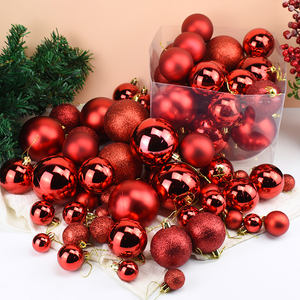 Le plus récent galvanisé 3/4/5/6/8cm baril miroir boule en plastique décorations d'arbre de noël pour la saint-valentin - Product Image 1