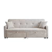 Sofá Cama Convertible Moderno con Respaldo Reclinable, Tapicería de Tela y Estructura Metálica para Sala de Estar