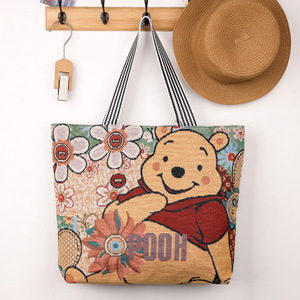Bolso de Hombro de Gran Capacidad para Mujer, Venta al por Mayor de Fábrica, Bolso de Algodón Bordado con Mickey Mouse, Bolso de <span class=keywords><strong>Viaje</strong></span> Informal - Product Image 4