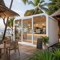 Quiosco de Café Prefabricado para Exteriores de 6 m² | Cafetería Modular de 20 m² con Puerta de Vidrio, Estructura de Acero Galvanizado, Tienda Portátil para la Calle