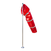 Drapeau de sécurité pour aéroport, système de signalisation éolienne avec mât en acier et logo personnalisé, en tissu Oxford, type chaussette intégrée