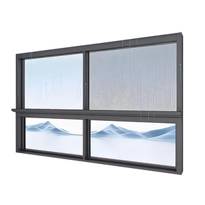 Fenêtre coulissante extérieure moderne, dessus arrondi, en alliage d'aluminium, design de grilles métalliques, forme arrondie, verre pare-balles, antivol, isolation thermique - Product Image 3