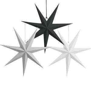 Wholesale 45cm Christmas White Black Gray Hanging Seven Paper Star Lanterns for Paper Decoration