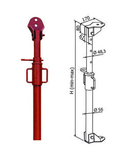 Étais de coffrage en acier Q235 soudés, robustes et durables, pour la construction temporaire, à montage rapide, garantie 5 ans - Product Image 2