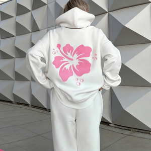 <span class=keywords><strong>Felpa</strong></span> <span class=keywords><strong>con</strong></span> <span class=keywords><strong>Cappuccio</strong></span> Oversize da <span class=keywords><strong>Donna</strong></span> Personalizzata in Cotone 100% French Terry Bianco, Ricamo in Ciniglia di Alta Qualità - Product Image 2