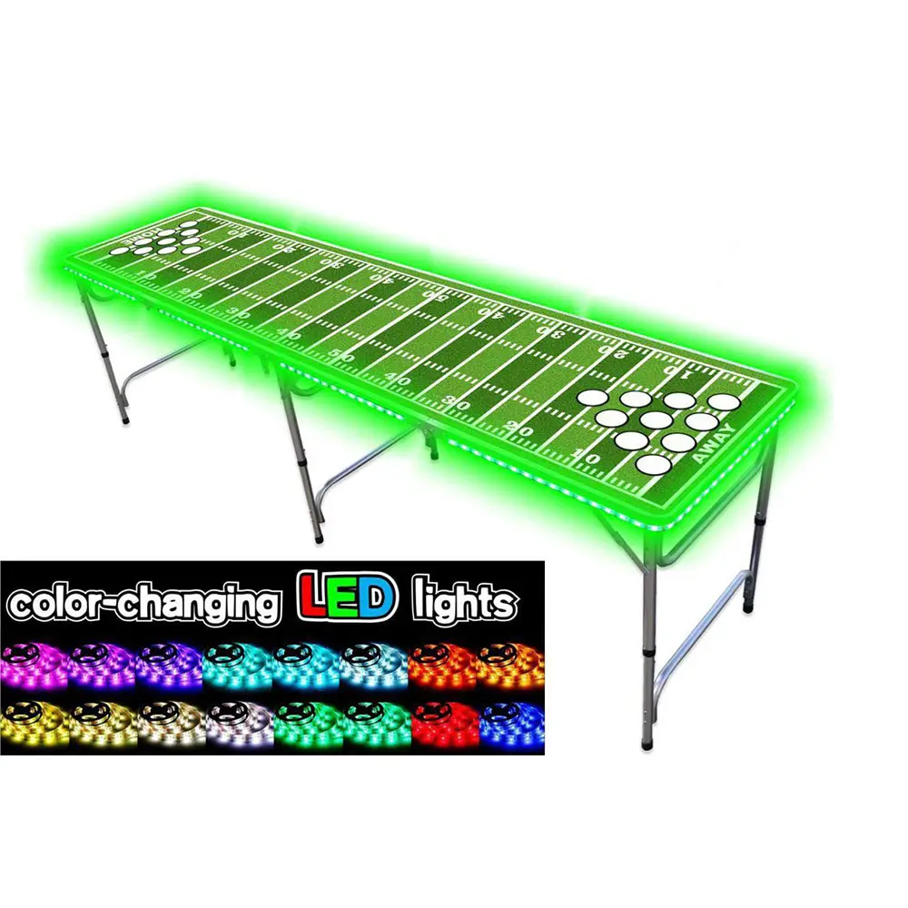8ft Factory Directly Professional Led Portable Beer Pong Table With Lights