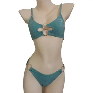 ODM Shiny Beach Swimsuits Designer Swimwear Cheeky Bottom Bikini Set Design Factory Made Women OEM Service Bikinis Adults CN GUA