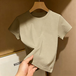 Camiseta de Manga Corta para Niños, 100% Algodón, Color Sólido, Cuello Redondo, Verano 2026, Camiseta Interior Básica de Algodón para Niños y Niñas - Product Image 4