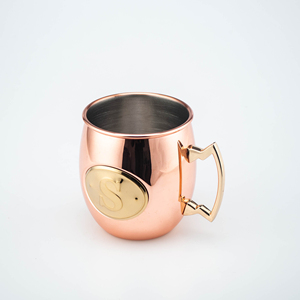 Mug jumbo en acier inoxydable personnalisé, style américain antique, camping, rose gold, Moscow Mule, pour Noël - Product Image 1