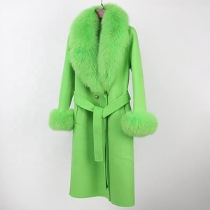 Abrigo largo informal de lana y cachemira de alta calidad para mujer en invierno Variedad de colores - Product Image 4