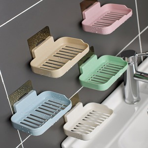 Wall-Mounted Punch-Free Soap Storage <b>Rack</b> Drain Strong Adhesive Bathroom Toilet Punch-Free New Soap Box Holder Tray <b>Dish</b> - Product Image 4