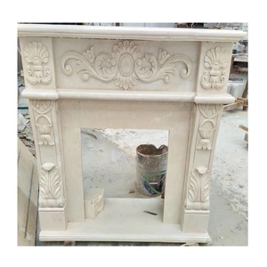 Cheminée de style traditionnel en marbre sculpté à motifs floraux, meuble <span class=keywords><strong>TV</strong></span> autoportant pour villa, avec télécommande - Product Image 1
