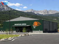 Arena Deportiva Prefabricada para Baloncesto Interior, Estructura de Acero de Gran Envergadura, Personalizada para Centro Deportivo, Diseño Insonorizado