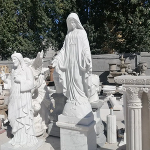 BLVE jardin décor à la maison sculpté à la main grandeur nature religieux chrétien notre dame priant Sculpture marbre Sainte marie Statue - Product Image 3