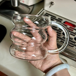 Taza de Vidrio de Borosilicato Alto con Asa, Taza Transparente de Una Sola Capa para Beber, Taza para Leche y Jugo para Niños, Regalo - Product Image 4