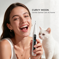 CURVY MOON Kit de Nettoyage Dentaire Électrique Portable pour la Maison et les Voyages, Détartreur Ultrasonique Visuel à Écran Couleur pour l'Élimination de la Plaque et le Blanchiment des Dents