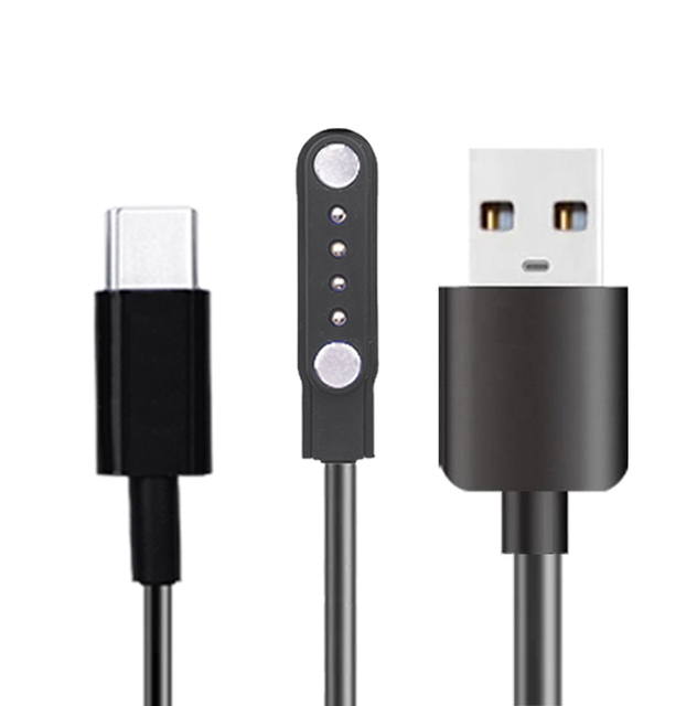 Smart Watch Charging Cable 2 Pin 4 Pin Portable Magnetic Charger with USB Type-c Smart Watch Magnetic Charging Cable