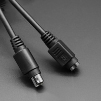 PS/2 Male ke PS/2 Female, 6-Konduktor, Kabel Ekstensi, Pelindung Kepang, Jaket PVC, Keyboard/Mouse, 6 Inci.