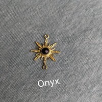 Sun Moon Connector Pendentif en laiton Charms tribaux pour bijoux créatifs Pierre de labradorite en laiton en or pour le bricolage