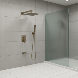 Sistema Doccia Portatile da 12 Pollici con Montaggio a Parete, Finitura Spazzolata, Design Minimalista per Cabina Doccia - Product Image 2