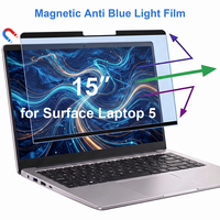 Film de protection d'écran magnétique amovible anti-lumière bleue pour Surface Laptop 5 15 pouces, anti-reflet HD clair/mat, anti-traces de doigts