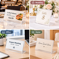 Support de prix en acrylique transparent pour table, présentoir pour restaurant, magasin, mariage, bureau, maison